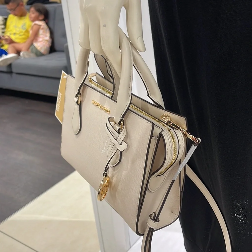 Michael Kors Sheila Small Center Zip Satchel Shoulder Crossbody Bag Non Leather